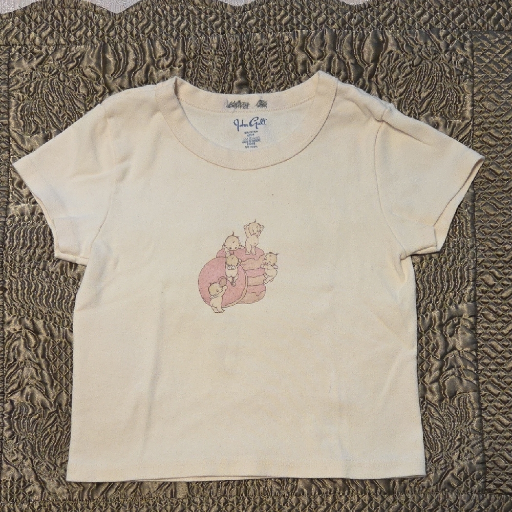 John Galt, Cream Tee with Blue Logo